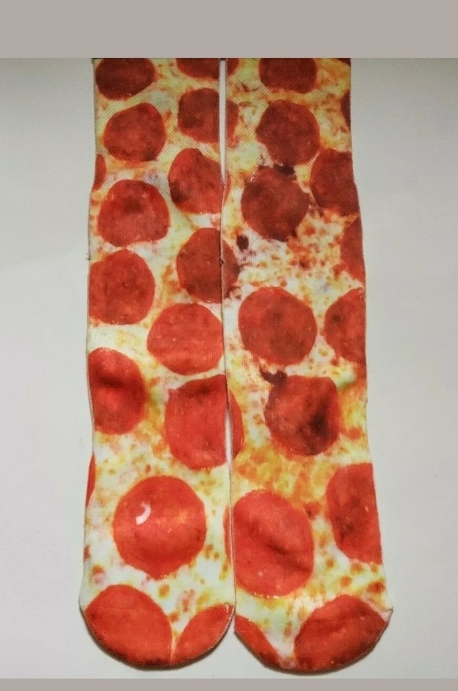 Novelty 3D Pizza Full Print Socks